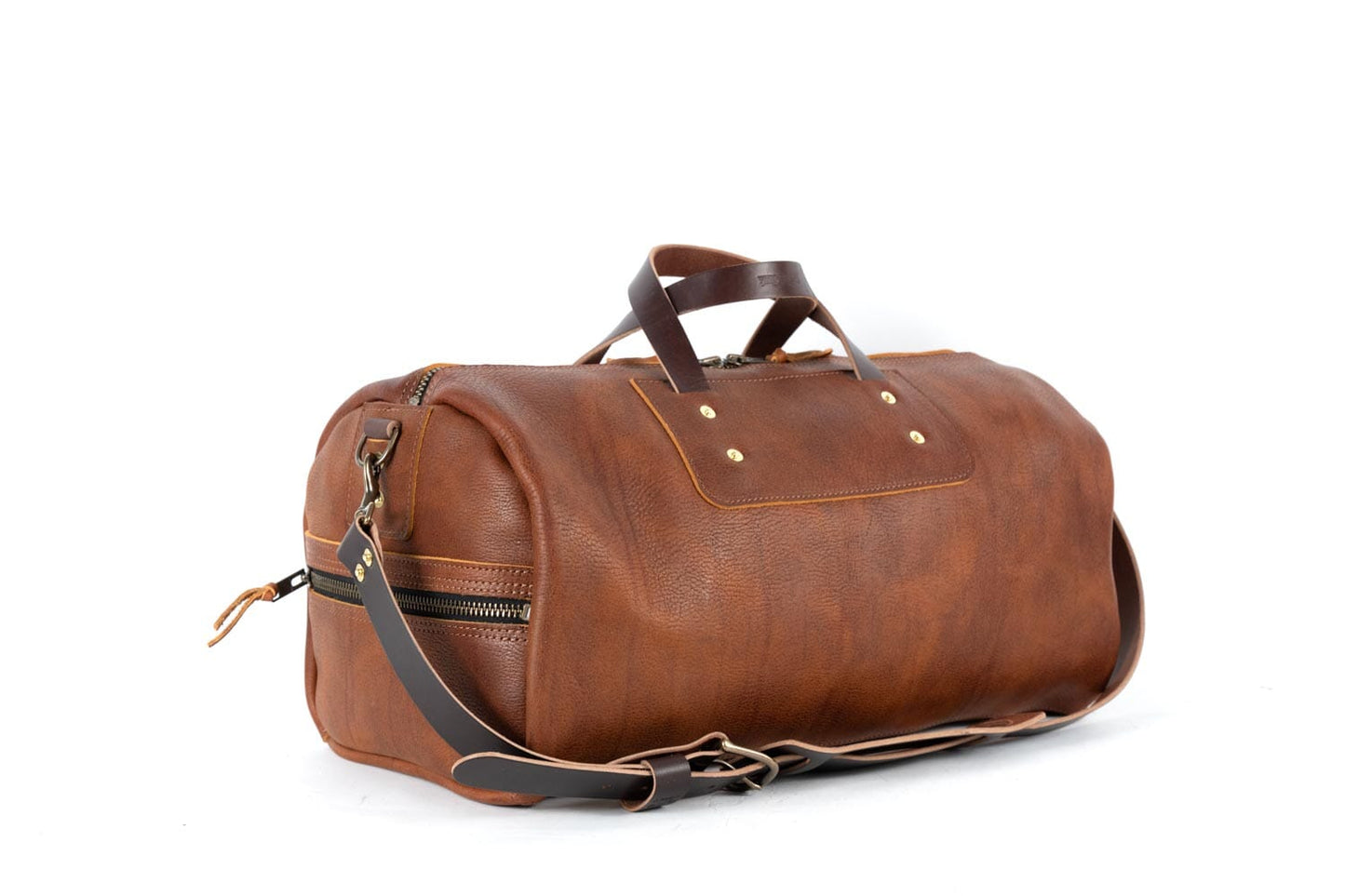 EXPEDITION LEATHER DUFFLE BAG - WEEKENDER - SADDLE