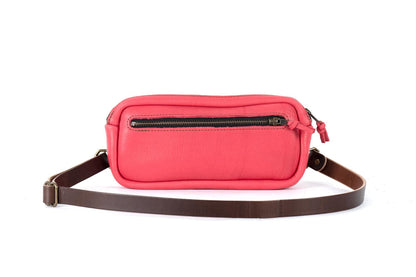 LEATHER FANNY PACK / LEATHER WAIST BAG - DELUXE - PINK