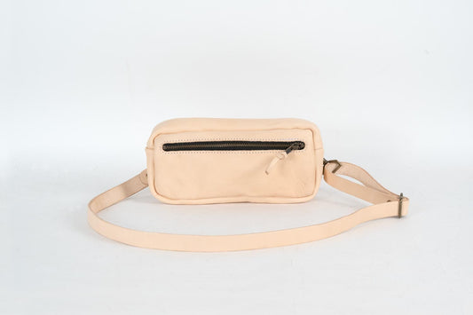 LEATHER FANNY PACK / LEATHER WAIST BAG - NATURAL VEG TAN