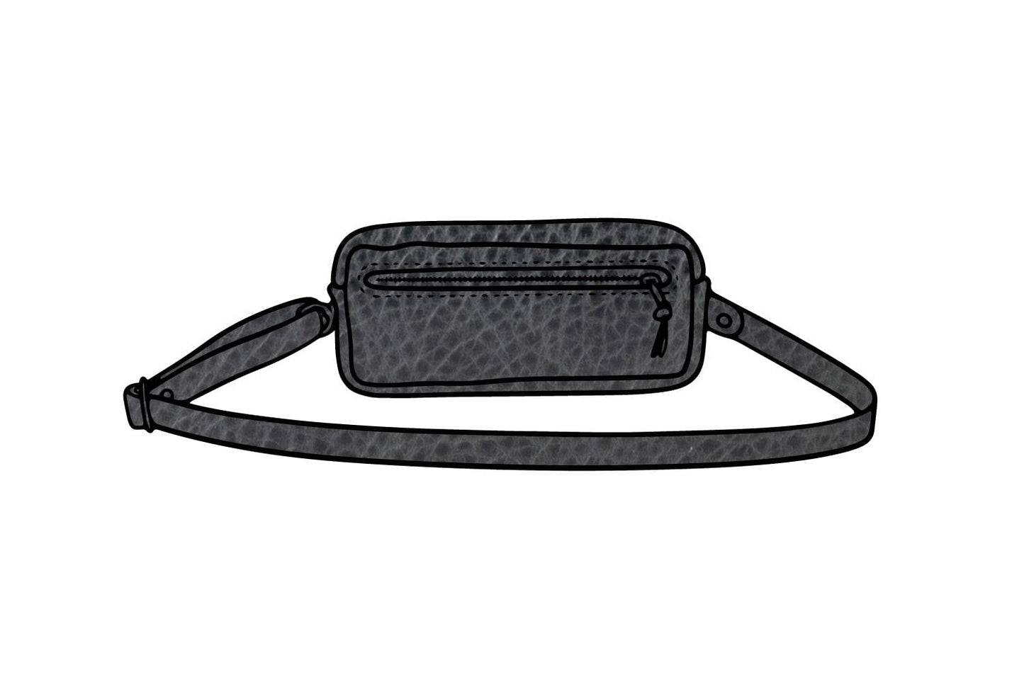 LEATHER FANNY PACK / LEATHER WAIST BAG - RAVEN