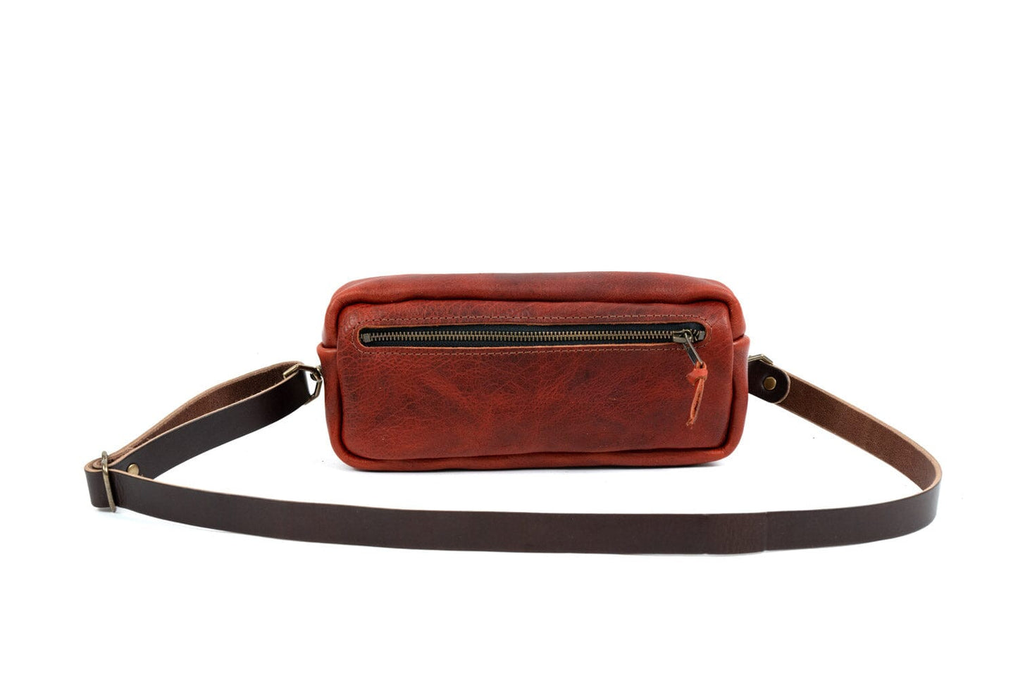 LEATHER FANNY PACK / LEATHER WAIST BAG - REDWOOD BISON