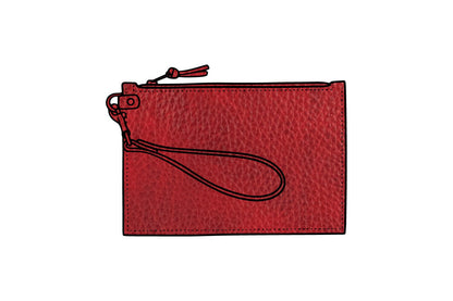 FELICITY ZIPPERED CLUTCH WITH WRISTLET - SMALL - CRANBERRY