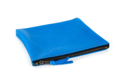 LEATHER TOP ZIPPER POUCH - LARGE