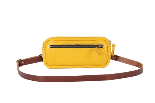 LEATHER FANNY PACK / LEATHER WAIST BAG - DELUXE - GOLDEN SUN