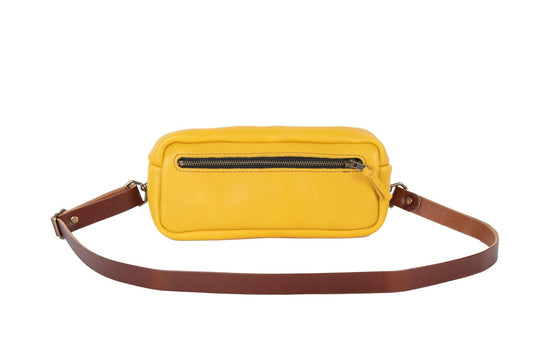 LEATHER FANNY PACK / LEATHER WAIST BAG - GOLDEN SUN