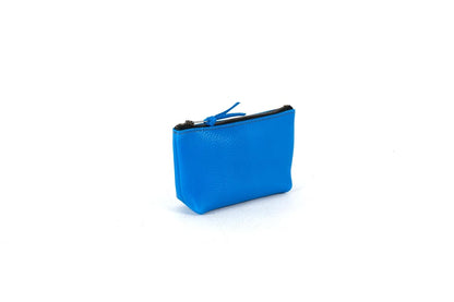 LEATHER ZIPPERED POUCH WITH GUSSET - SMALL