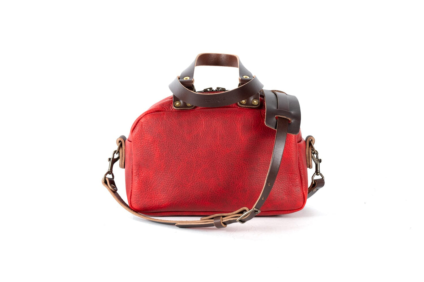 HOFFMAN LEATHER CROSSBODY BAG - CRANBERRY