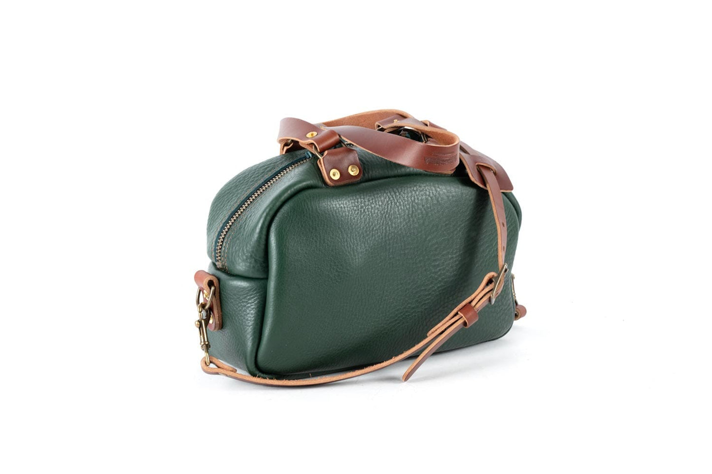 HOFFMAN LEATHER CROSSBODY BAG - FOREST GREEN