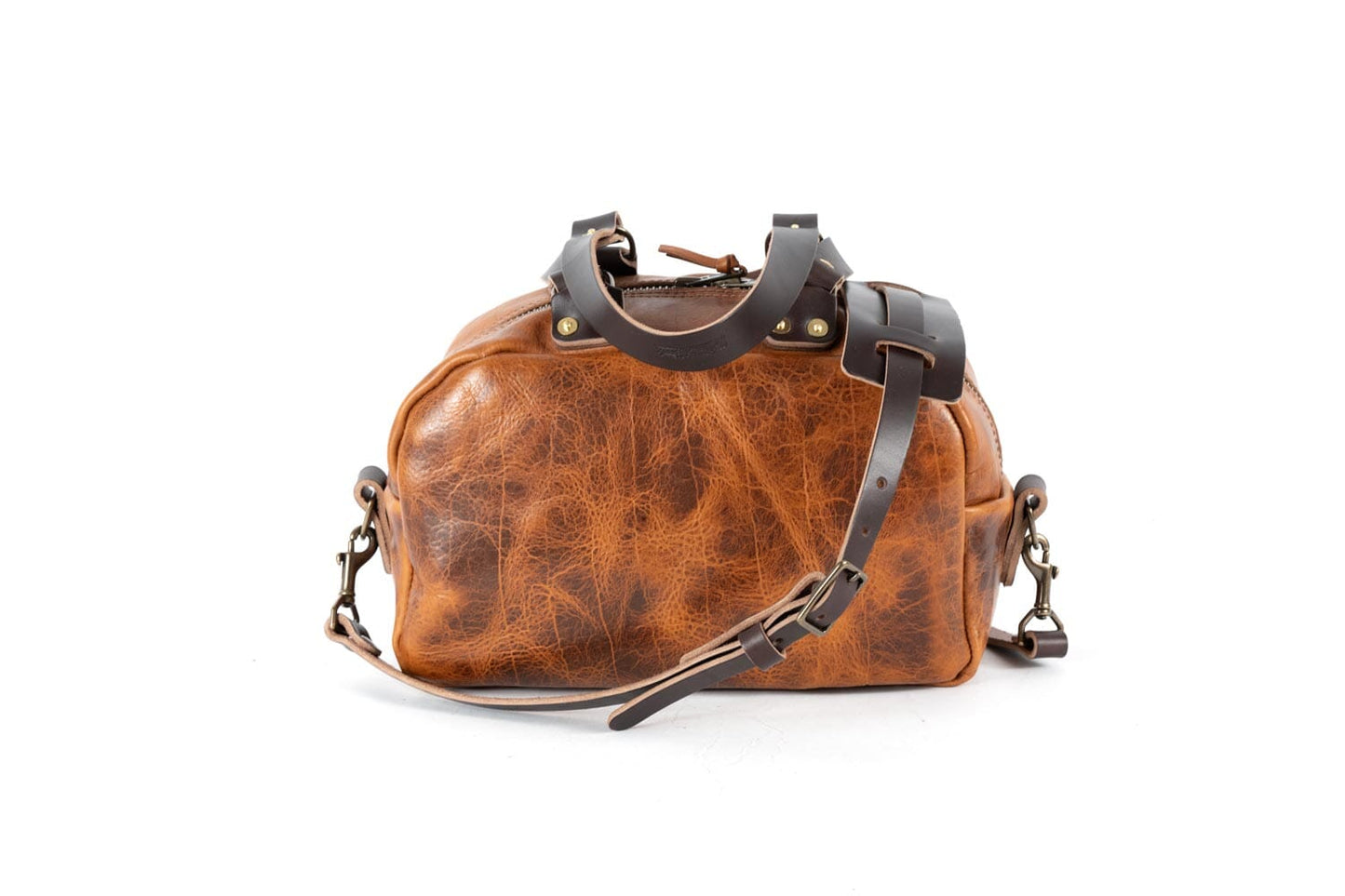 HOFFMAN LEATHER CROSSBODY BAG - PEANUT BISON