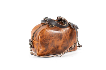 HOFFMAN LEATHER CROSSBODY BAG - PEANUT BISON