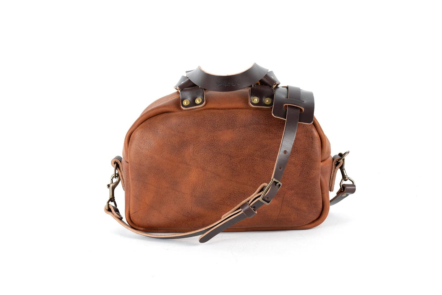 HOFFMAN LEATHER CROSSBODY BAG - TANGERINE BISON