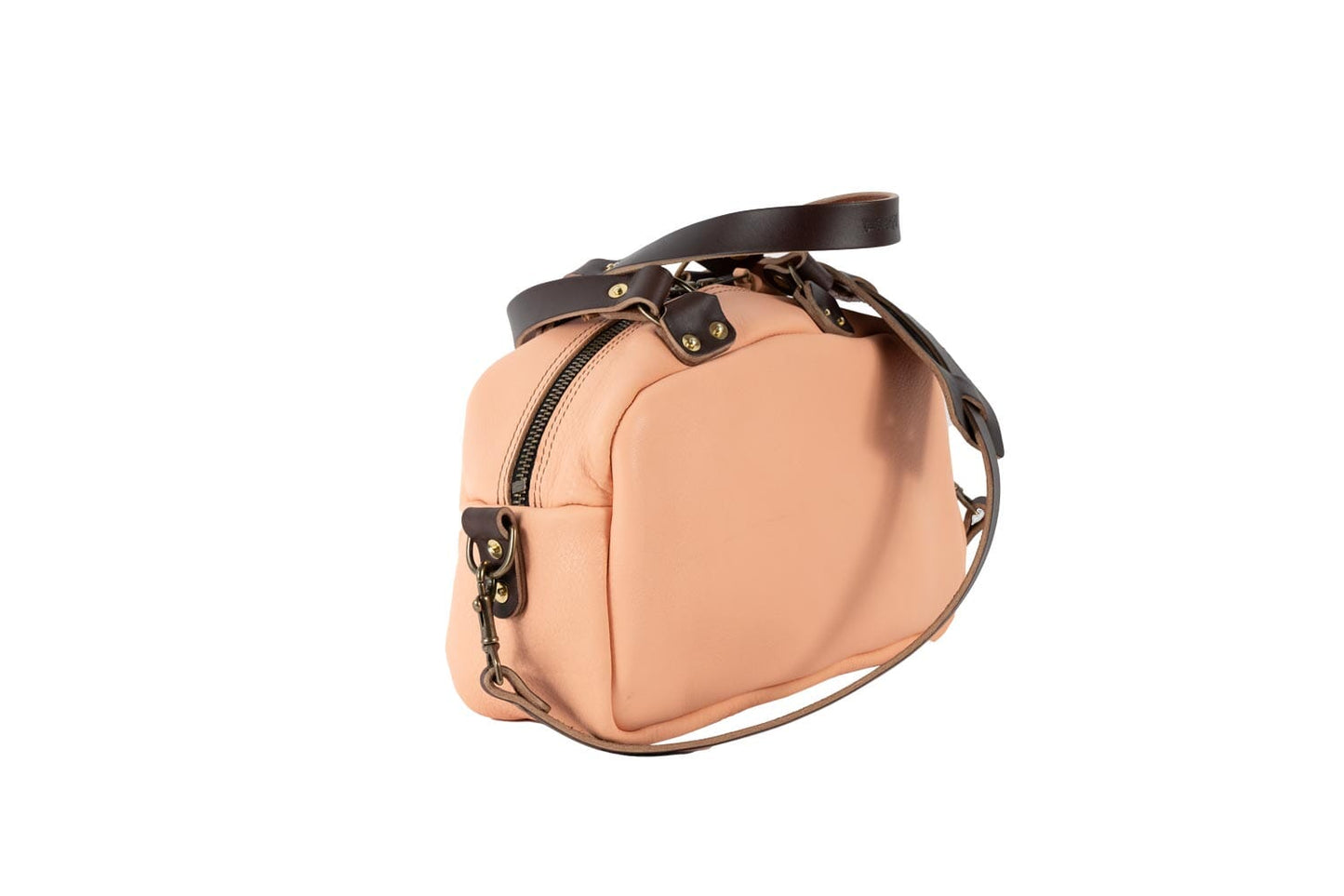 HOFFMAN LEATHER CROSSBODY BAG - PEACH FUZZ