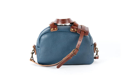 HOFFMAN LEATHER CROSSBODY BAG - SMOKEY BLUE