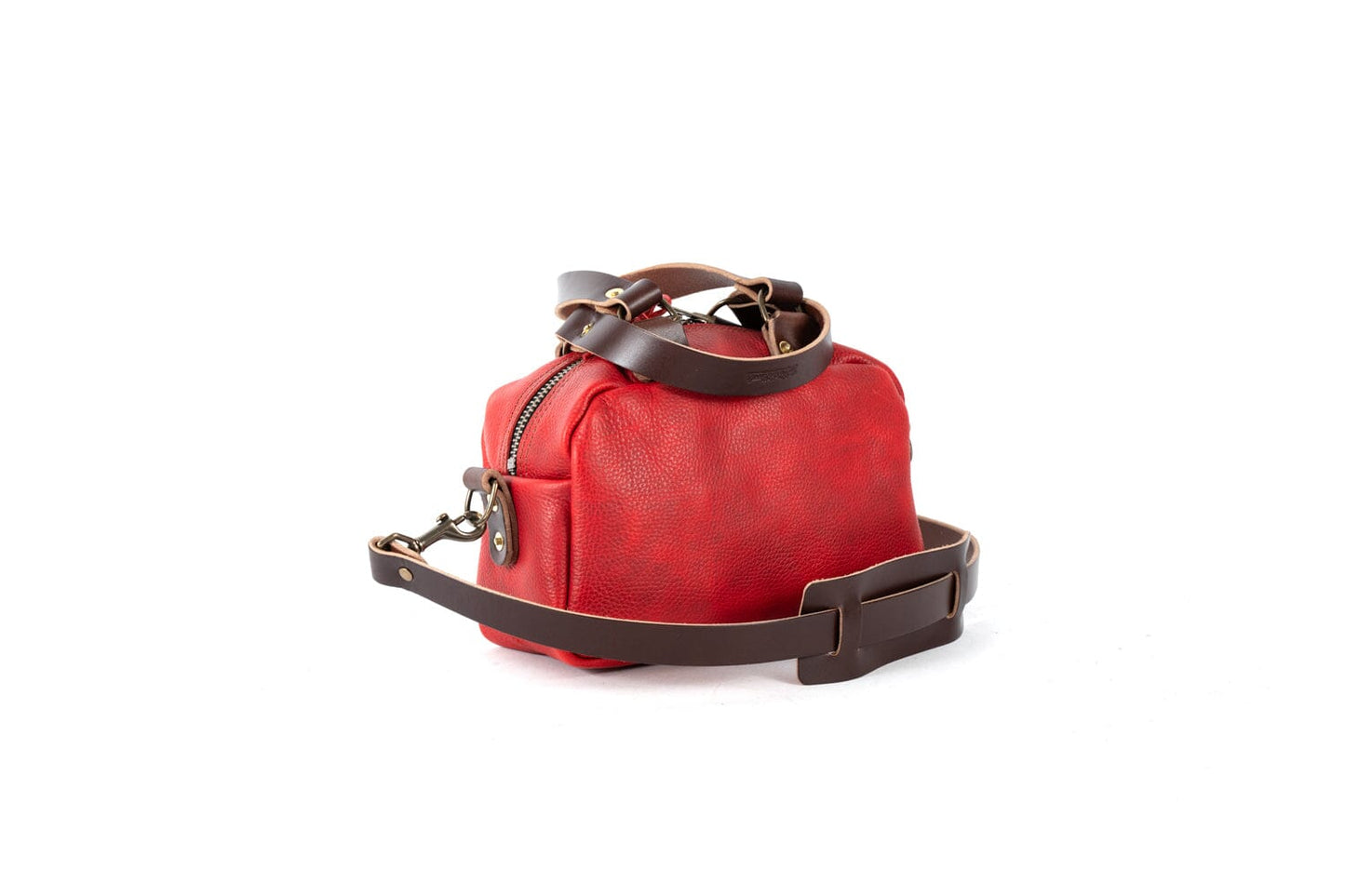 HOFFMAN LEATHER CROSSBODY BAG - MINI - CRANBERRY