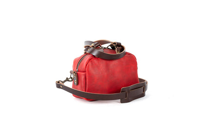 HOFFMAN LEATHER CROSSBODY BAG - MINI - CRANBERRY