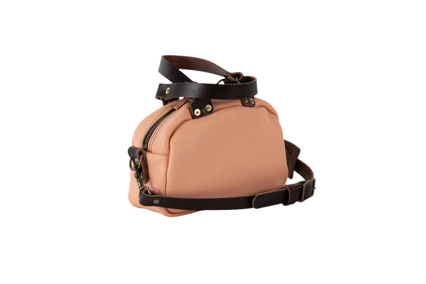 HOFFMAN LEATHER CROSSBODY BAG - MINI - PEACH FUZZ - IN STOCK