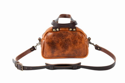 HOFFMAN LEATHER CROSSBODY BAG - MINI - PEANUT BISON