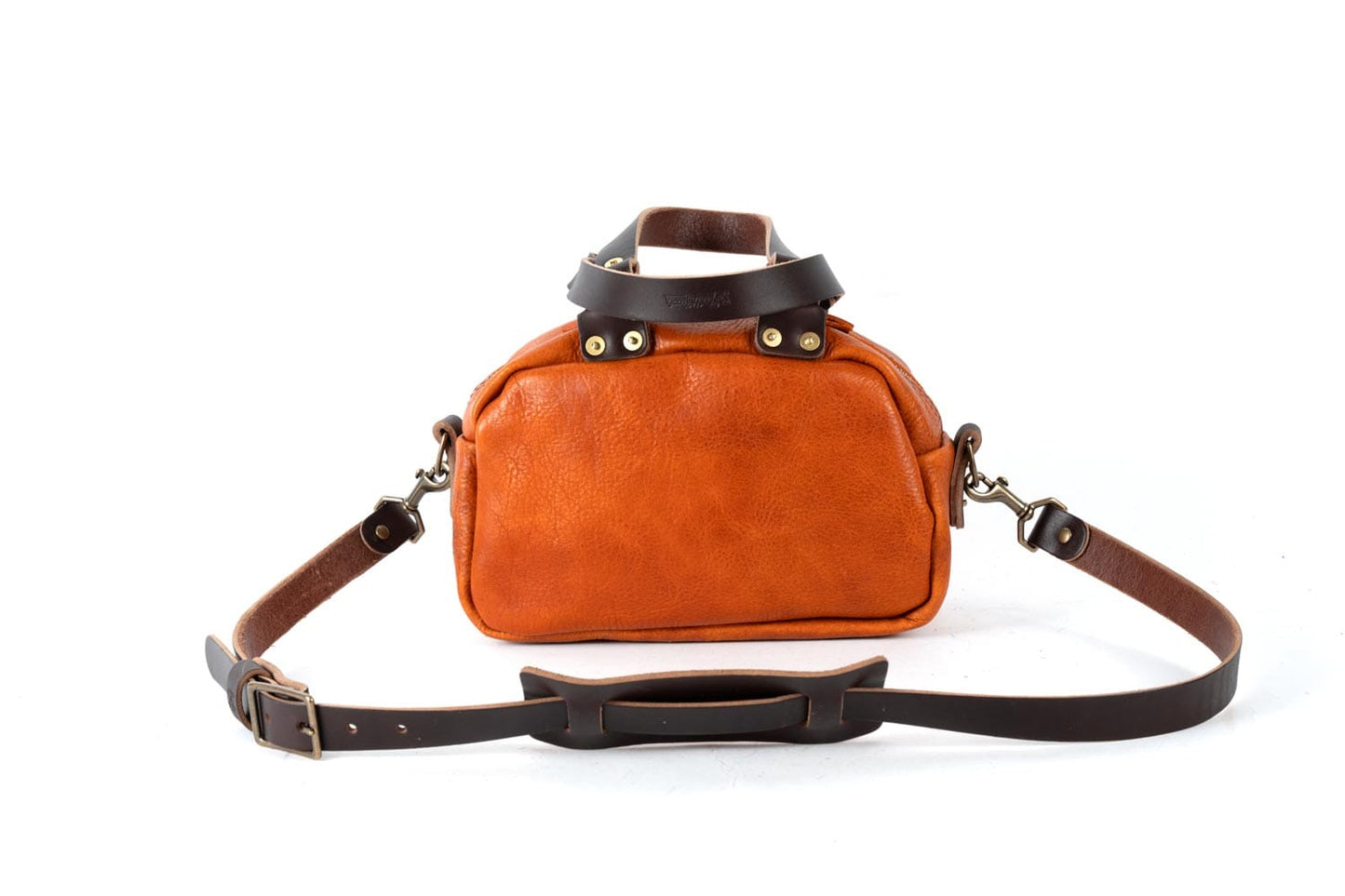 HOFFMAN LEATHER CROSSBODY BAG - MINI - TANGERINE BISON