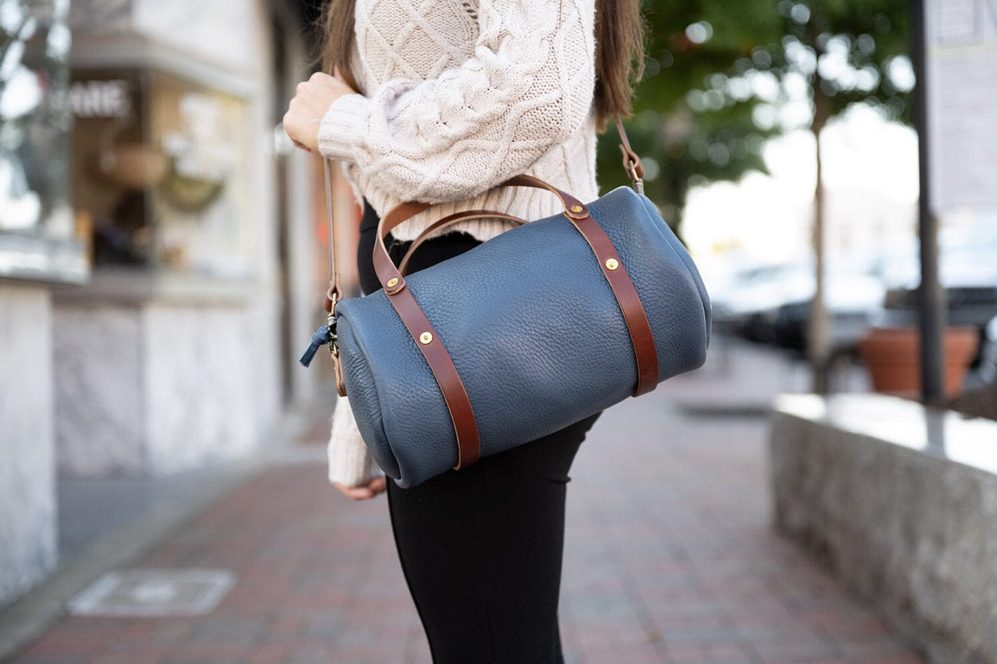 JANE LEATHER CROSSBODY - SMOKEY BLUE