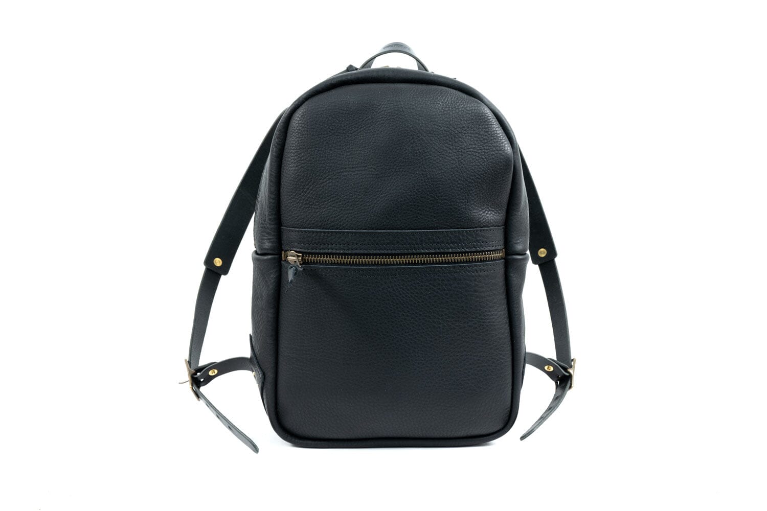 Black leather backpack fashion gold zipper