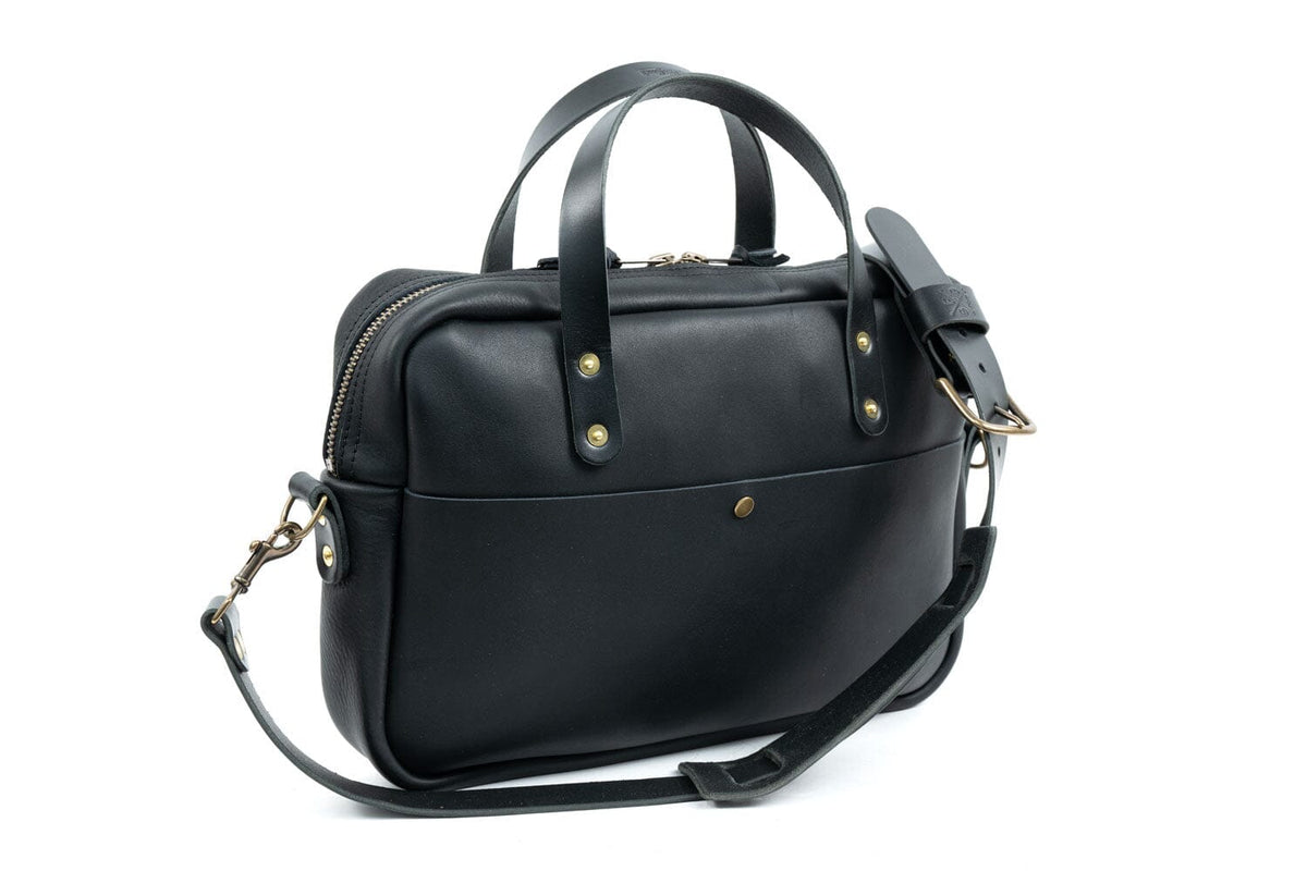 Black leather briefcase online bag