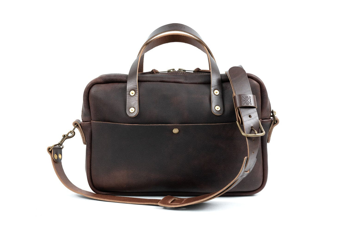 Thin leather laptop on sale bag