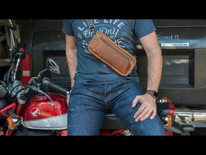 LEATHER FANNY PACK / LEATHER WAIST BAG - DELUXE - FOREST GREEN