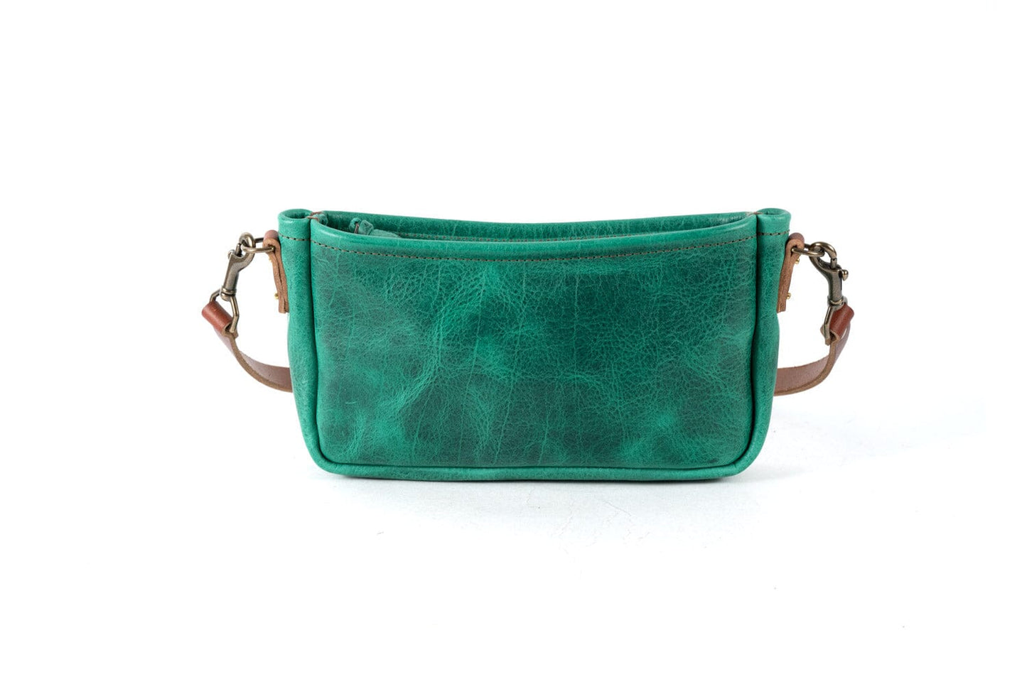 RENNIE LEATHER SHOULDER BAG - PINE GREEN BISON