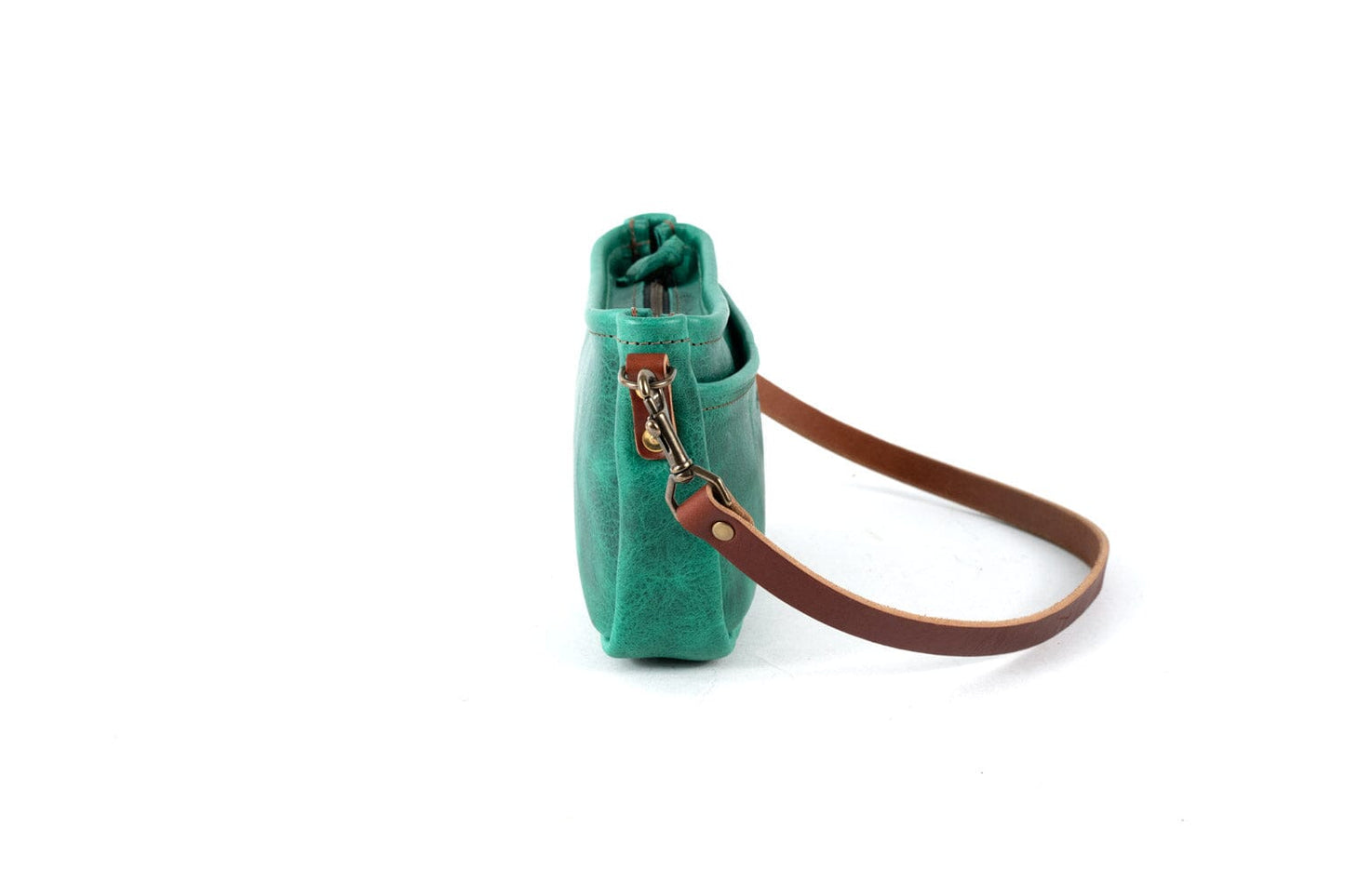 RENNIE LEATHER SHOULDER BAG - PINE GREEN BISON