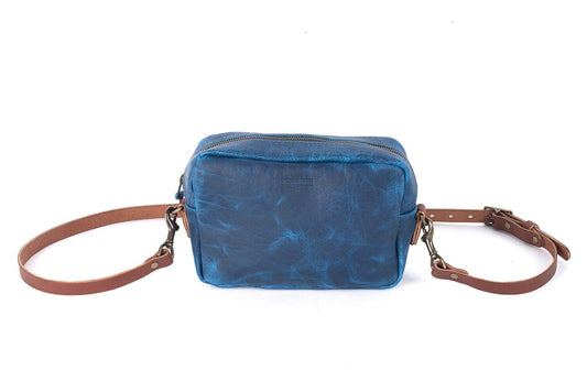 SARAH LEATHER CROSSBODY - COBALT BISON