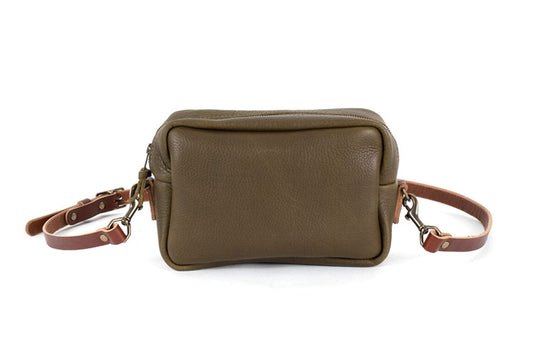 SARAH LEATHER CROSSBODY - OLIVE