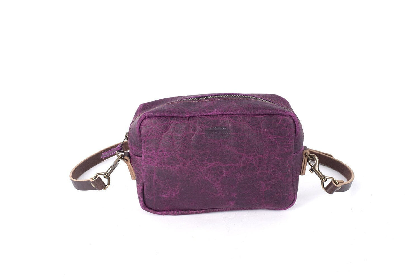 SARAH LEATHER CROSSBODY - GRAPE BISON