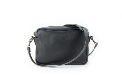 SARAH LEATHER CROSSBODY - LARGE - BLACK