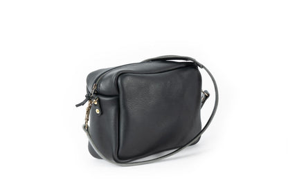 SARAH LEATHER CROSSBODY - LARGE - BLACK