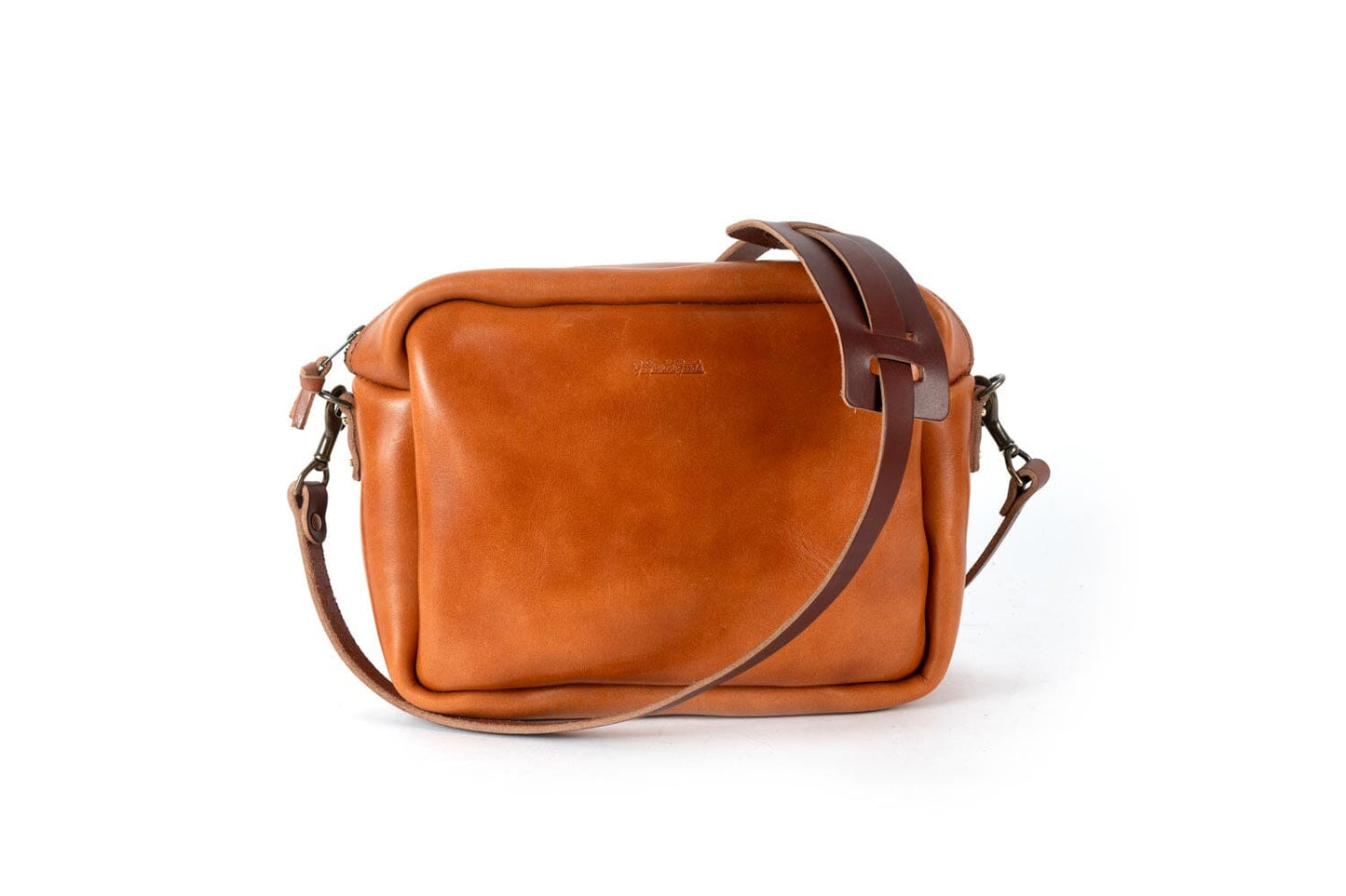 SARAH LEATHER CROSSBODY - LARGE - CARAMEL