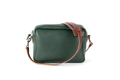 SARAH LEATHER CROSSBODY - LARGE - FOREST GREEN - IN STOCK