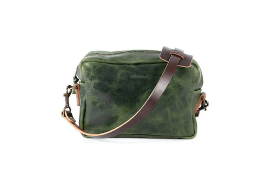 SARAH LEATHER CROSSBODY - LARGE - JADE BISON