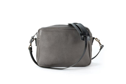 SARAH LEATHER CROSSBODY - LARGE - LEAD GRAY