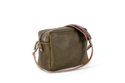 SARAH LEATHER CROSSBODY - LARGE - OLIVE