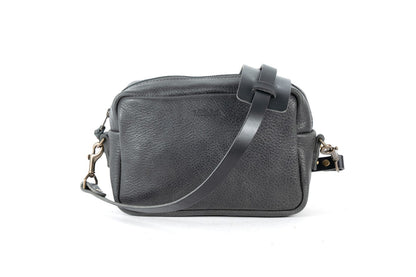 SARAH LEATHER CROSSBODY - LARGE - RAVEN