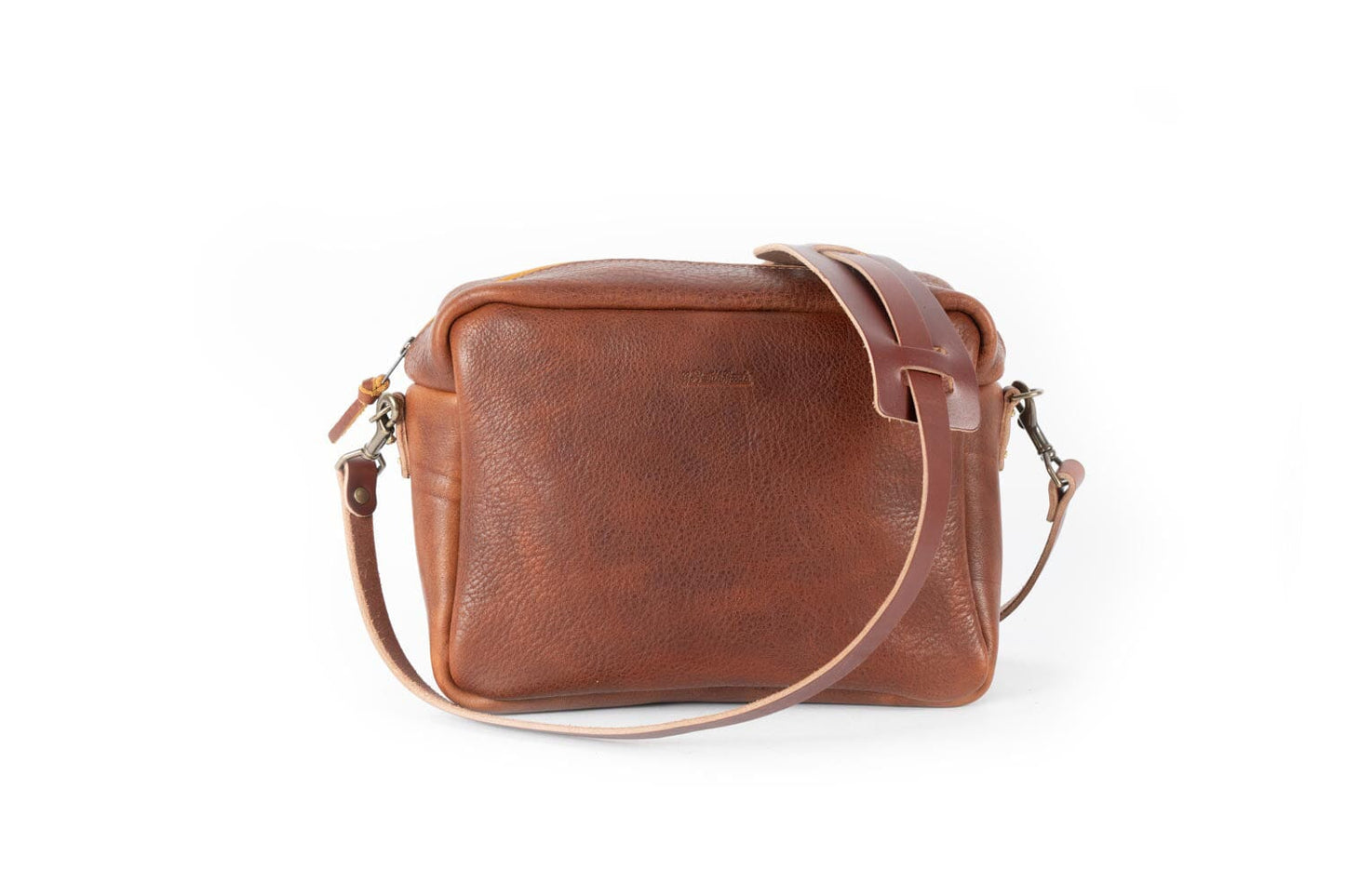 SARAH LEATHER CROSSBODY - LARGE - SADDLE