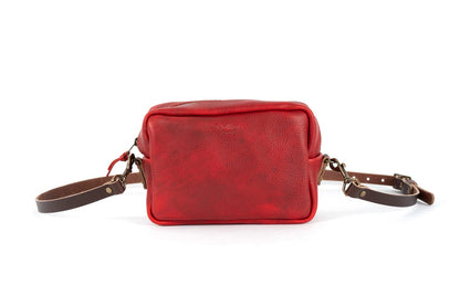 SARAH LEATHER CROSSBODY - MEDIUM - CRANBERRY