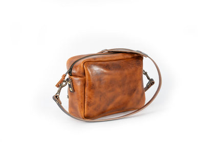 SARAH LEATHER CROSSBODY - MEDIUM - PEANUT BISON