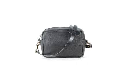 SARAH LEATHER CROSSBODY - RAVEN