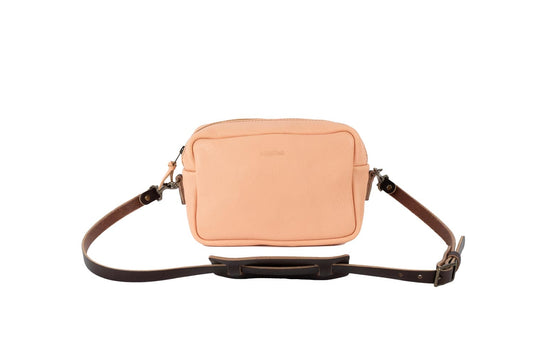 SARAH LEATHER CROSSBODY - PEACH FUZZ