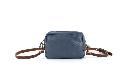 SARAH LEATHER CROSSBODY - SMOKEY BLUE