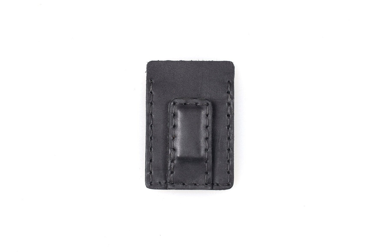 SLIM LEATHER CARD WALLET WITH MAGNETIC MONEY CLIP - IN STOCK