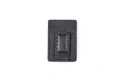 SLIM LEATHER CARD WALLET WITH MAGNETIC MONEY CLIP (READY TO SHIP)