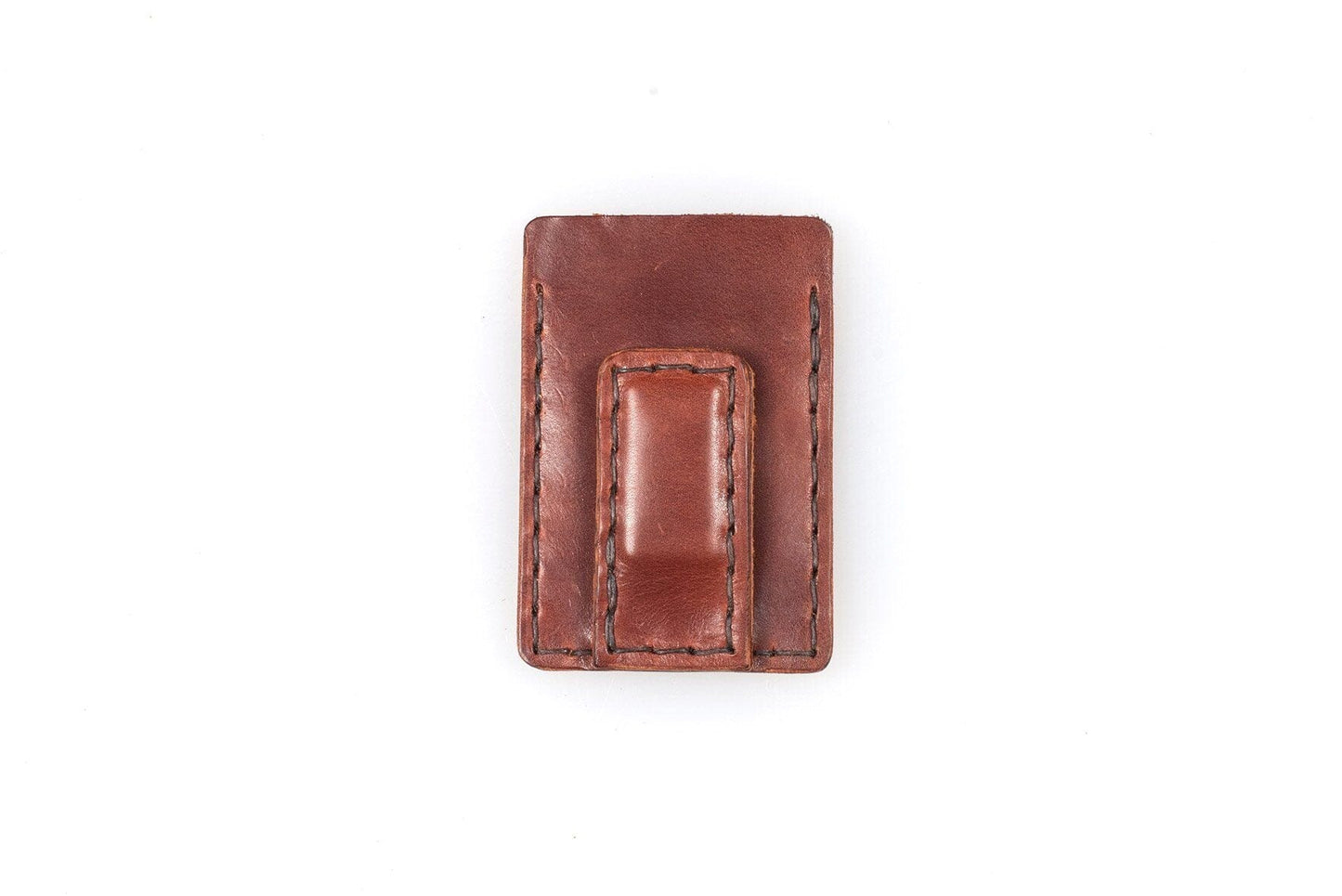 SLIM LEATHER CARD WALLET WITH MAGNETIC MONEY CLIP (READY TO SHIP)