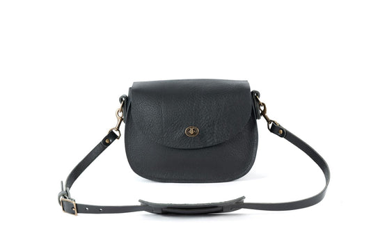 VIVIAN SATCHEL LEATHER CROSSBODY - BLACK